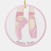 Roze persoonlijke ballettenschoenen keramisch ornament (Achterkant)