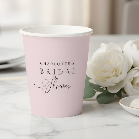 Roze Persoonlijke Bruidsdouche Papieren Bekers