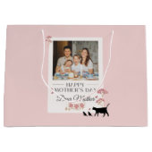 Roze persoonlijke foto en Moederdag Groot Cadeauzakje (Voorkant)