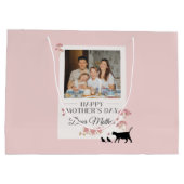 Roze persoonlijke foto en Moederdag Groot Cadeauzakje (Achterkant)