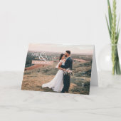 Roze persoonlijke foto van Mr & Mrs Monogram Weddi Bedankkaart (Voorkant)