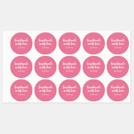 Roze Persoonlijke Handgemaakte met Liefde Minimali Labels