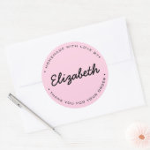 Roze persoonlijke homemade met liefde Hartelijk da Ronde Sticker (Envelop)