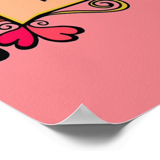 Roze persoonlijke moderne meisjesruimte poster (Hoek)