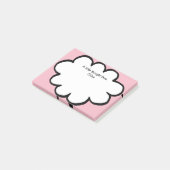 Roze Persoonlijke Naam Bericht Cute Cloud Post-it® Notes (Schuin)