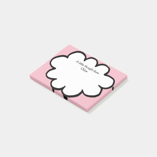 Roze Persoonlijke Naam Bericht Cute Cloud Post-it® Notes (Schuin)