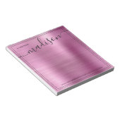 Roze persoonlijke naam op het bureau van notitieblok (Schuin)