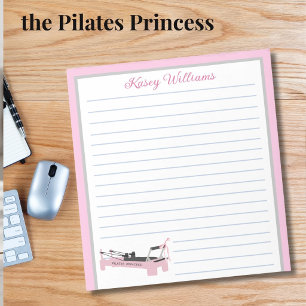 Roze Persoonlijke Pilates Prinses Naam Gelinieerd Notitieblok