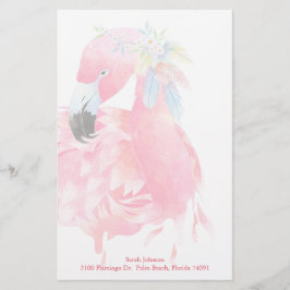 Roze Persoonlijke Stationery van Flamingo Briefpapier