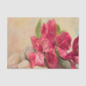 Roze Peruaanse gelilie met stenen Tissuepapier (Voorkant)