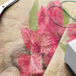 Roze Peruaanse gelilie met stenen Tissuepapier