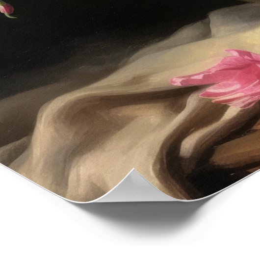 Roze Peruaanse Lelie Bloemen Art Print Poster (Hoek)