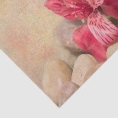 Roze Peruaanse lelies met stenen Tissuepapier (Detail)