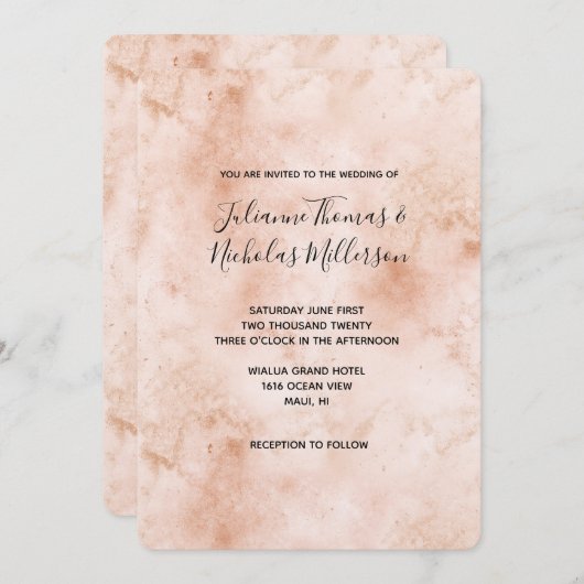 Roze perzik Abstract Kaart (Voorkant / Achterkant)