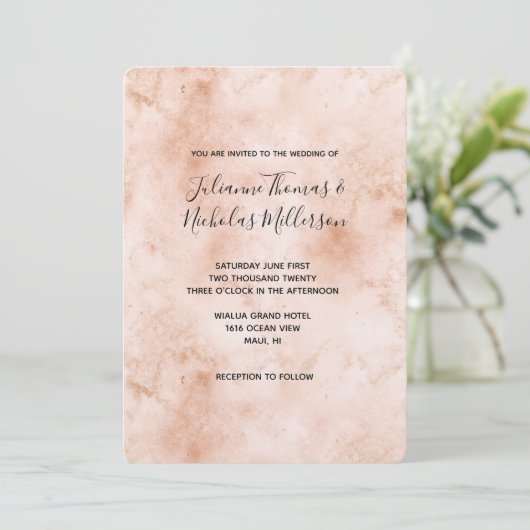 Roze perzik Abstract Kaart (Staand voorkant)