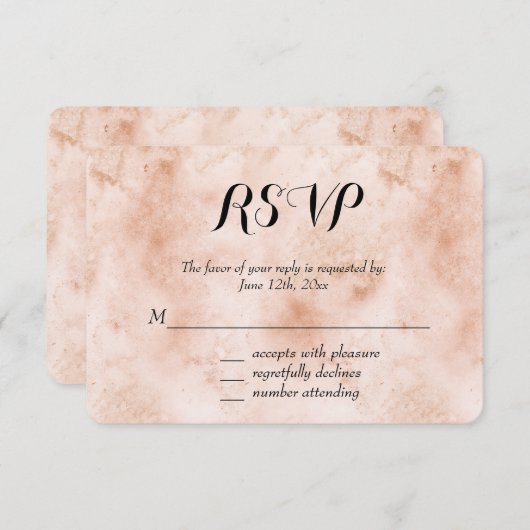 Roze Perzik Abstract RSVP (Voorkant / Achterkant)