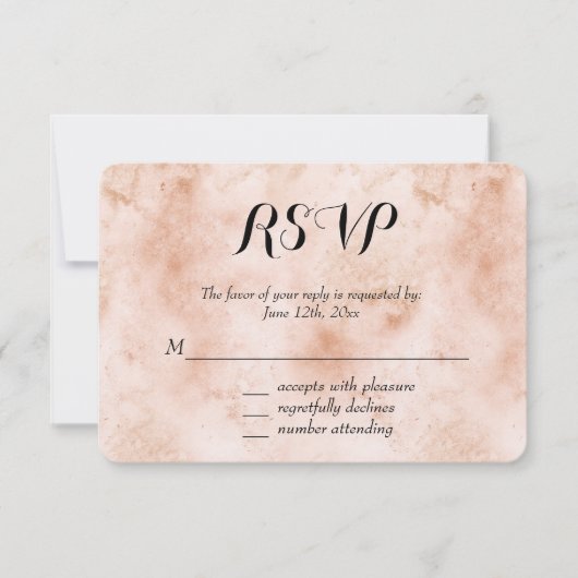 Roze Perzik Abstract RSVP Kaartje (Voorkant)