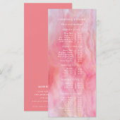 Roze Perzik Aquarel Haar Make-up Stylist Prijzen Menu (Voorkant / Achterkant)
