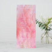 Roze Perzik Aquarel Haar Make-up Stylist Prijzen Menu (Staand voorkant)