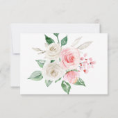 Roze Perzik Bloem Bruiloft RSVP Kaart (Achterkant)