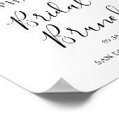 Roze Perzik Bloemachtige Bruiloftsbrunch Poster (Hoek)