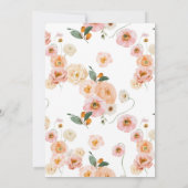 Roze & Perzik Bloemen Bruidsdouche Uitnodiging (Achterkant)