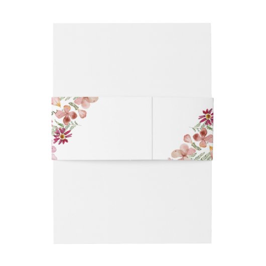 Roze Perzik Bloemen Bruiloft Uitnodiging Belly Ban Uitnodigingen Wikkel (Achterkant Voorbeeld)