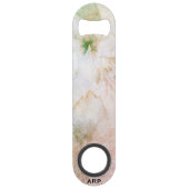 *~* Roze Perzik Bloemen Glitter Hemelse Waterverf Speed Flessenopener (Voorkant)