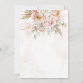 Roze perzik bloemen paasbrunch kaart (Achterkant)