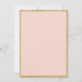 Roze Perzik Bloemen Pioen Goud Moderne Bruiloft Kaart (Achterkant)