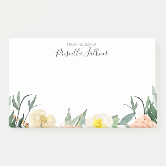 Roze & perzik bloemen van het bureau van post-it® notes (Voorkant)