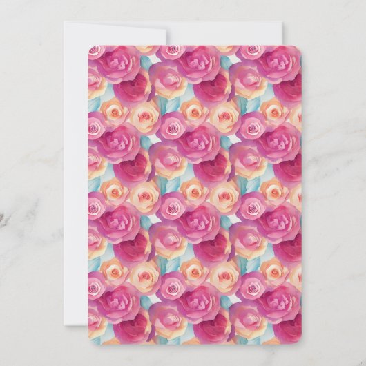  roze perzik bloemen Vrijgezellenfeest Kaart (Achterkant)