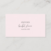 Roze perzik bloemenchampagne plaatskaartje (Achterkant)