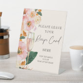 Roze perzik bloemenchampagne recept Kaart Reclamebord Met Voetstuk (Insitu)