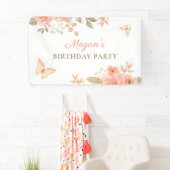 Roze perzik bloemig spandoek (Insitu)