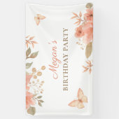 Roze perzik bloemig spandoek (Verticaal)