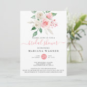 Roze perzik bloemig Vrijgezellenfeest Kaart (Staand voorkant)