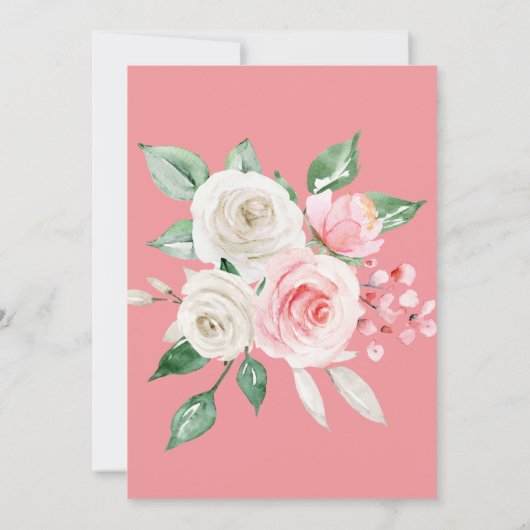 Roze perzik bloemig Vrijgezellenfeest Kaart (Achterkant)