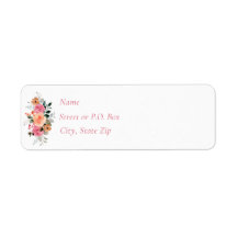 Roze Perzik Bloemige Aquarel Baby Meisje Shower  