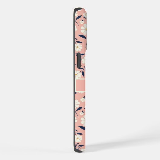  roze perzik bloemwit bloemen iPhone hoesje (Rechterkant)