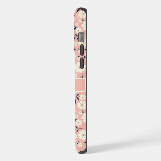  roze perzik bloemwit bloemen iPhone hoesje (Linkerkant)