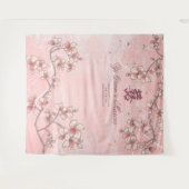 Roze Perzik Bloesem Chinees Huwelijk Foto Achtergr Wandkleed (Voorkant (horizontaal))