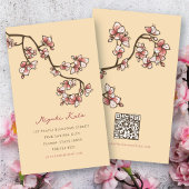 Roze Perzik Bloesems Elegante Bloemen Bloemen van Visitekaartje