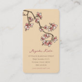 Roze Perzik Bloesems Elegante Bloemen Bloemen van  Visitekaartje (Voorkant)