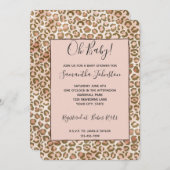 Roze Perzik Blush Ombre Luipaardprint Kaart (Voorkant / Achterkant)