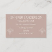  Roze Perzik Boho Bloemen Lotus Yoga Visitekaartje (Achterkant)