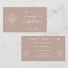 Roze Perzik Boho Bloemen Lotus Yoga Visitekaartje