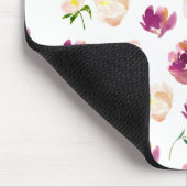 Roze Perzik Bourgondië Waterverf Bloemen Muismat (Hoek)