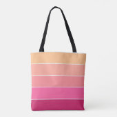 roze perzik Custom Summer Color Block Stripes Tote Bag (Achterkant)