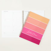 Roze Perzik Custom Zomer Kleur Block Stripes Planner (Display)